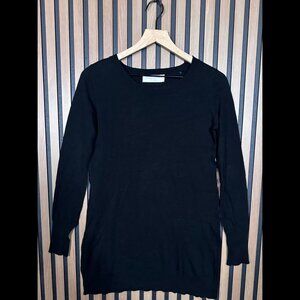 Vintageous Sweater Small Womens Black Pullover Cashmere Blend Button Accent